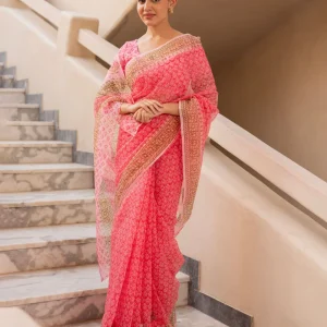 Jaal Pink Doria Printed Saree