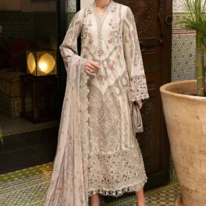 3 Piece Unstitched Embroidered Lawn Suit | D-2514-B