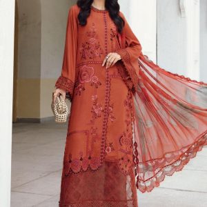 3 Piece Unstitched Embroidered Cambric Suit | MPT-2701-B