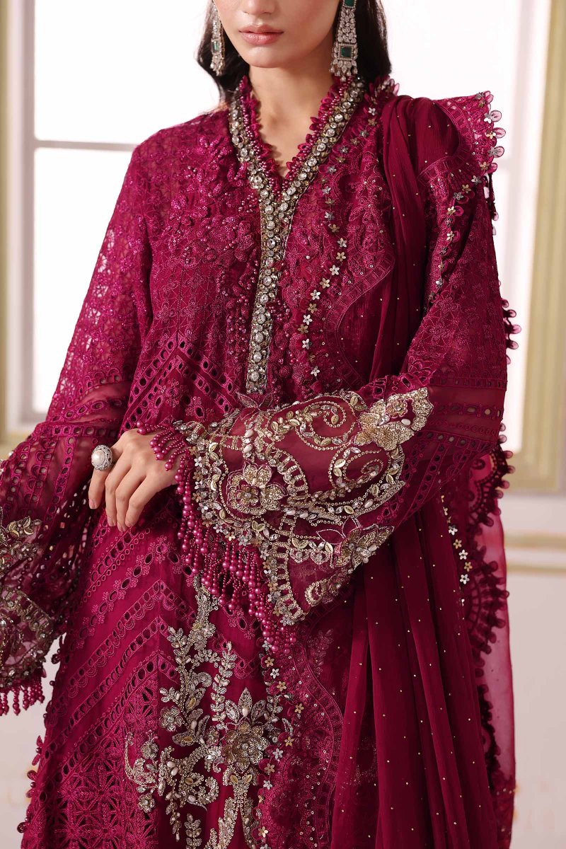 3 Piece Unstitched Embroidered Chiffon Suit | BD-3003 - Image 3
