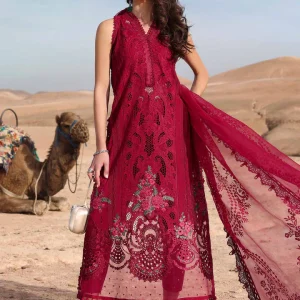 3 Piece Unstitched Embroidered Lawn Suit | D-2504-A