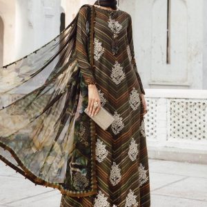 3 Piece Unstitched Embroidered Cambric Suit | MPT-2705-B