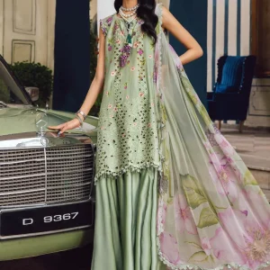 3 Piece Unstitched Embroidered Cambric Suit | MPT-2706-A
