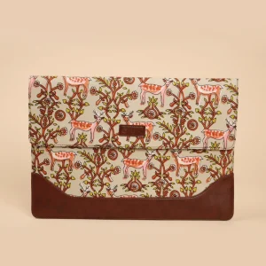Ivory Meadows Handblock Laptop Sleeve