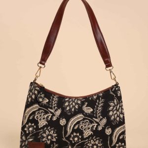Black Onyx Handblock Baguette Bag